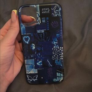 SHEIN Blue Urban Graffiti iPhone Case